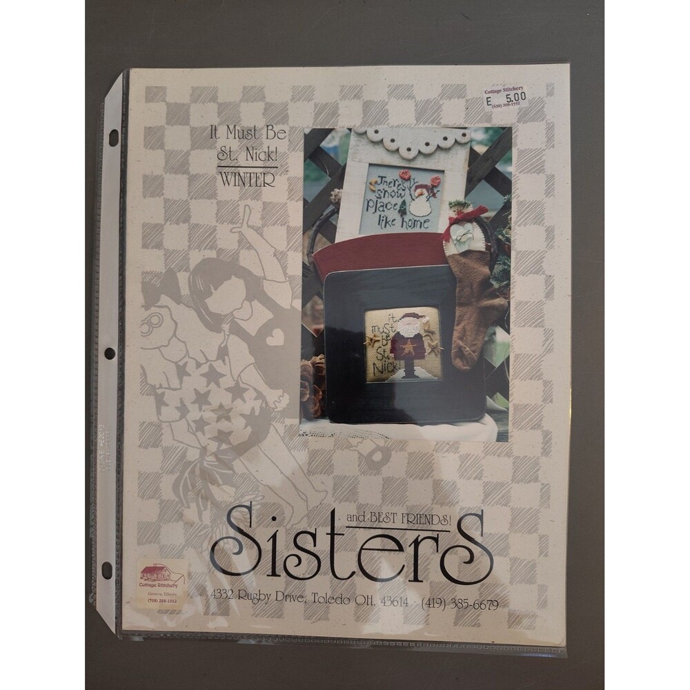 Sisters & Best Friends IT MUST BE ST NICK Winter Counted Cross Stitch Pattern...